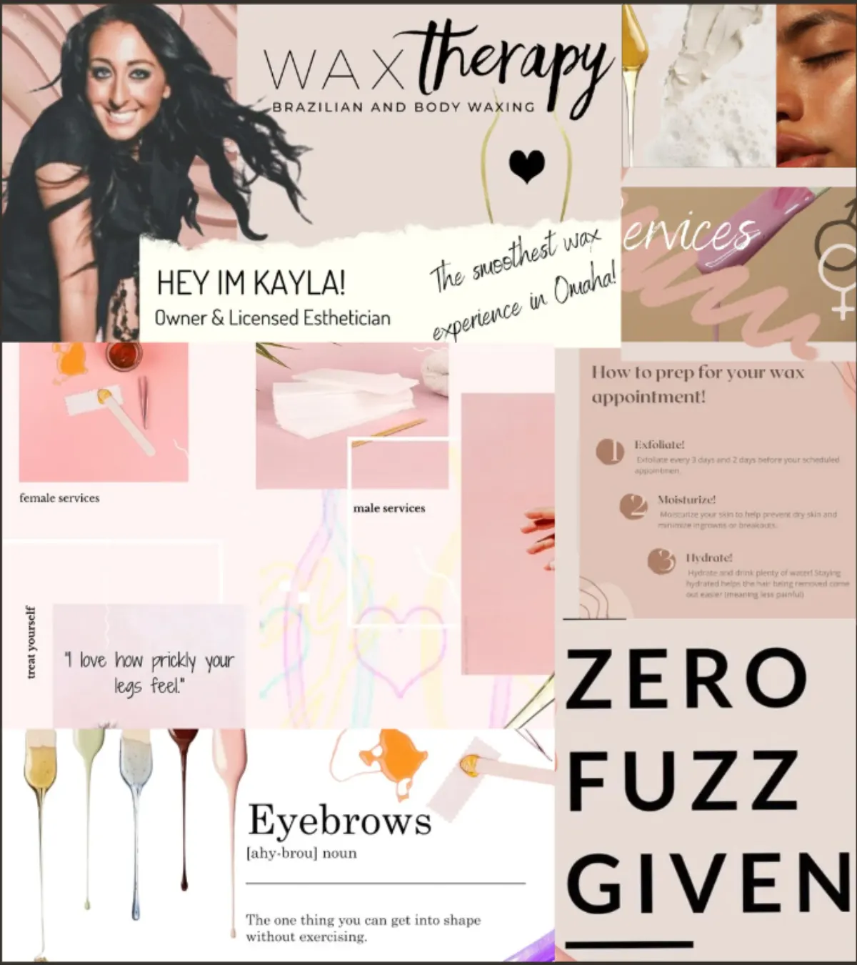 After: Wax Therapy Omaha brand identity system